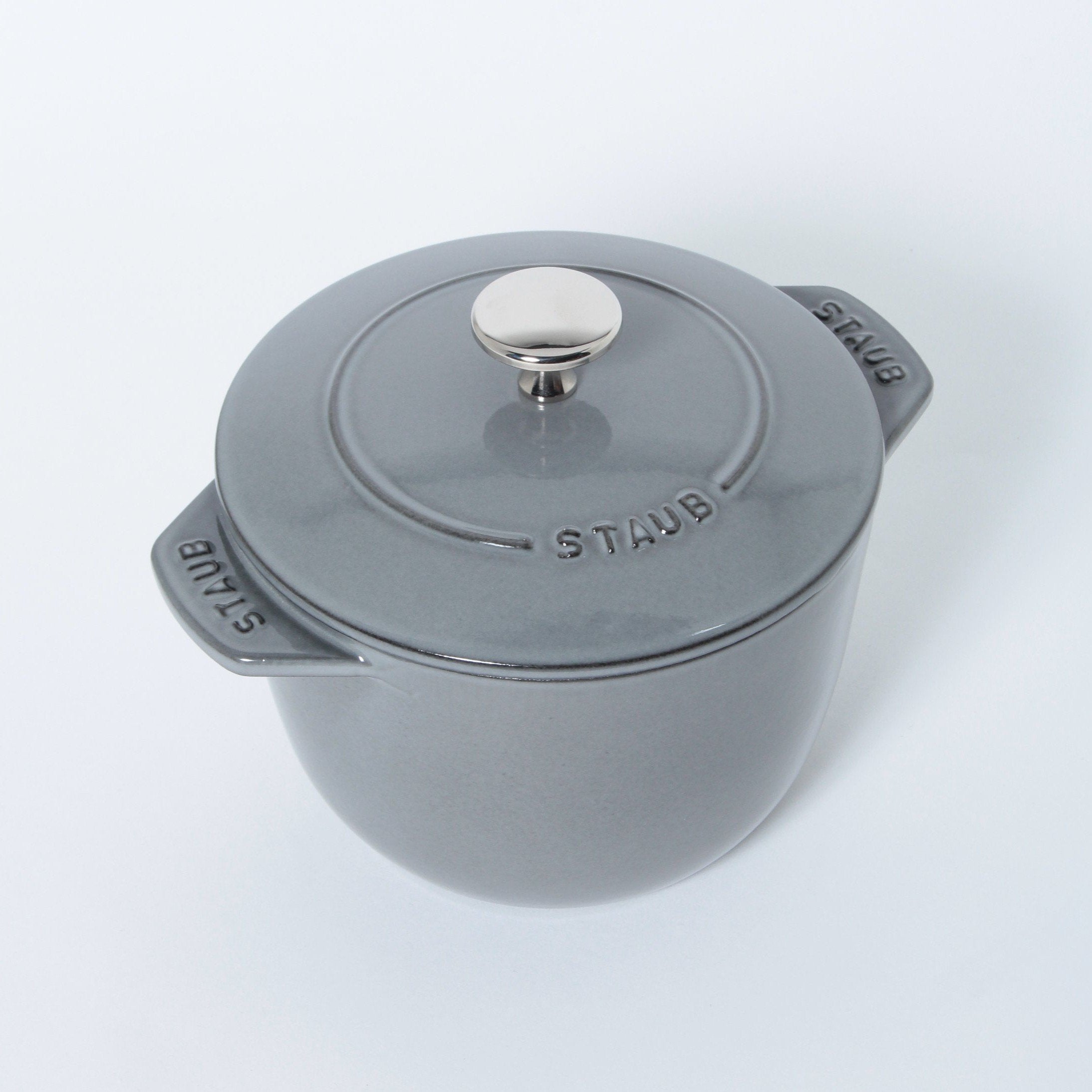 ストウブ ラ・ココット de GOHAN 16 cm, ラウンド, グレー