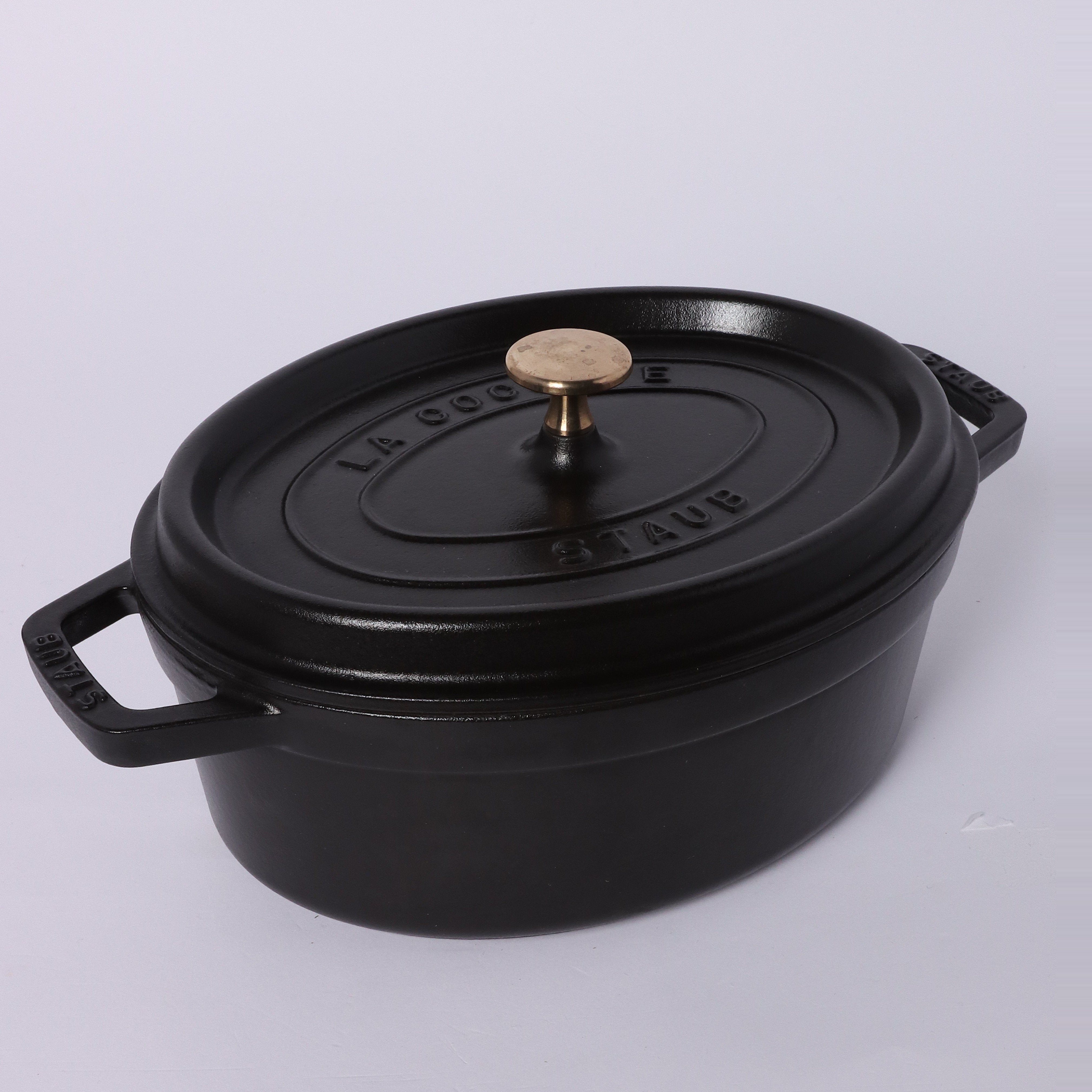 【断捨離により6/27(金)迄】Staub ココット ラウンド 黒 22cm Staub ココットラウンド 22cm