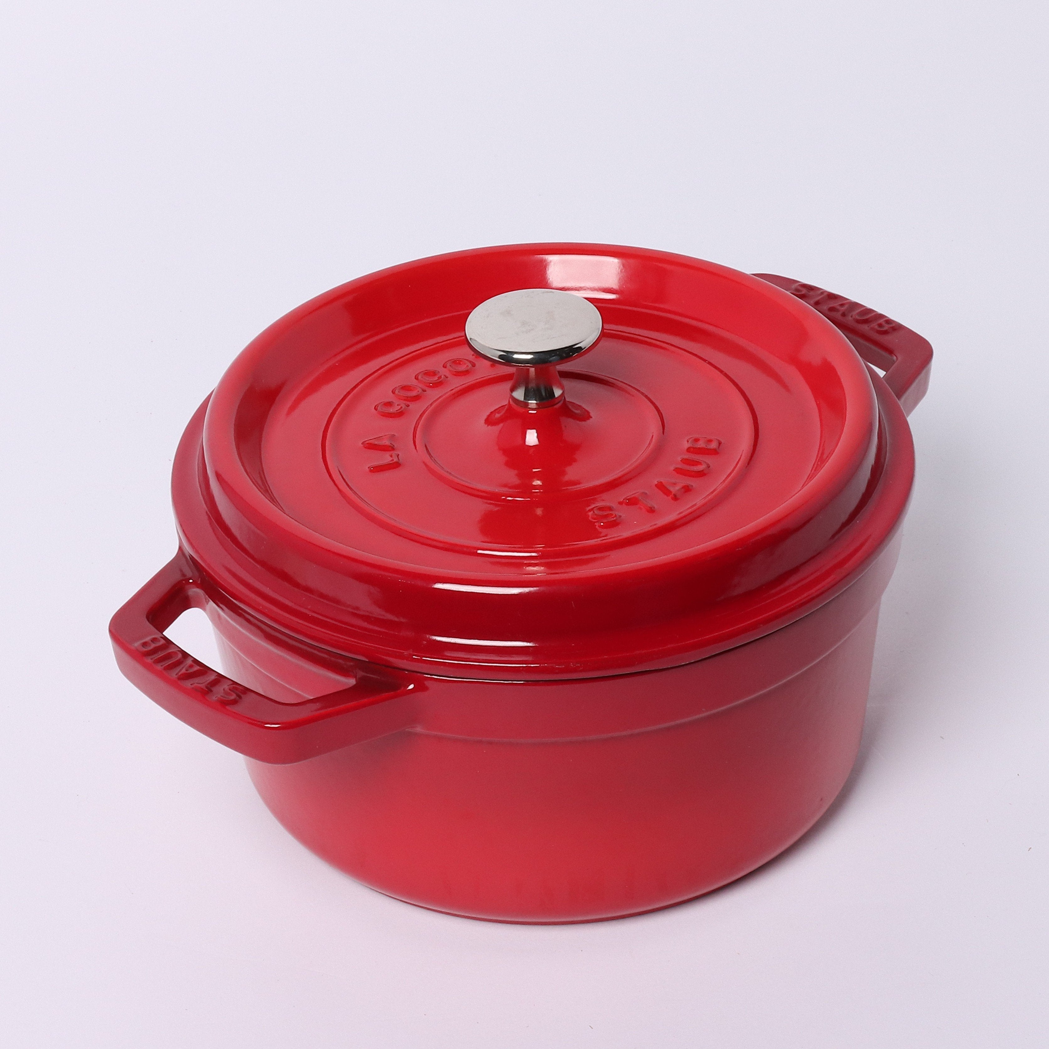 Staub 鍋 総長さ22cm オレンジ 鋳鉄製 調理器具
